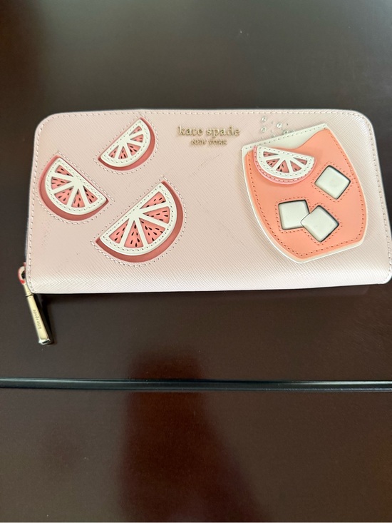 kate spade Handbags - kate spade Pale Pink Zip-around Wallet w/ Citrus Appliqué - *NWT